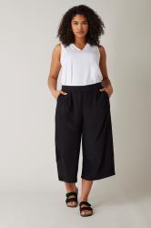 EVANS Plus Size Black Crepe Wide Leg Trousers | Evans  1