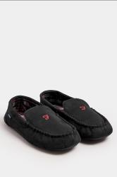 FARAH Black Checked Moccasin Slippers | BadRhino 1