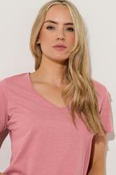 LTS Tall 2 Pack Pink & Grey Cotton V-Neck T-Shirts | Long Tall Sally  6