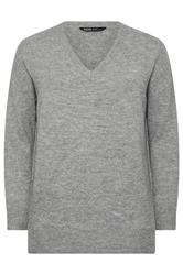 YOURS Plus Size Grey Soft Touch Knitted Jumper | Yours Clothing 5