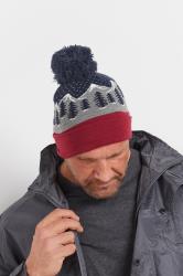 BadRhino Red & Navy Winter Trees Bobble Hat | BadRhino 3