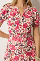 LTS Tall Women's Natural Brown & Pink Floral Cotton Maxi Dress | Long Tall Sally 4