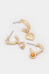 YOURSET 3 PACK Gold Tone Diamante Hoop Set | Yours Clothing 4