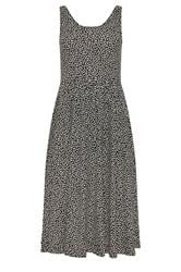 M&Co Petite Black Spot Print Sleeveless Cotton Midi Dress