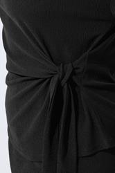 LIMITED COLLECTION Plus Size Black Textured Tie Top | Yours Clothing 4