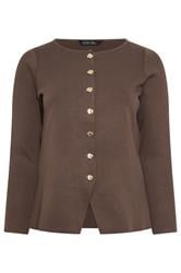 LIMITED COLLECTION Curve Chocolate Brown Compact Knitted Top