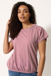 M&Co Pink Scallop Trim Detail Cotton Top | M&Co 3