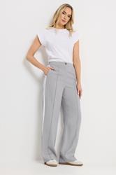 LTS Tall Women's Light Grey Side Stripe Wide Leg Trousers | Long Tall Sally 3