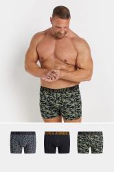 JACK & JONES Big & Tall Black 'Danny' 3 Pack Boxers | BadRhino 3