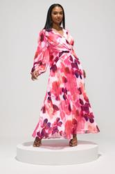YOURS LONDON Plus Size Pink Abstract Pleated Dress | Yours Clothing 2
