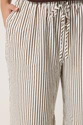 YOURS Plus Size Chocolate Brown Stripe Trousers | Yours Clothing 5