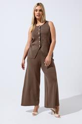 LIMITED COLLECTION Plus Size Chocolate Brown Knitted Waistcoat | Yours Clothing 1
