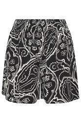 EVANS Plus Size Black Paisley Shirred Waist Modal Shorts | Evans 6