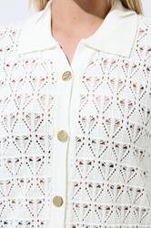 LIMITED COLLECTION Plus Size White Crochet Shirt | Yours Clothing 4
