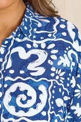 EVANS Plus Size Blue Abstract Print Set | Evans 4