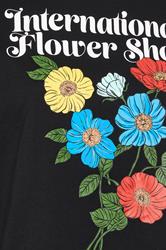 LIMITED COLLECTION Plus Size Black 'Flower Show' Graphic T-Shirt | Yours Clothing 6