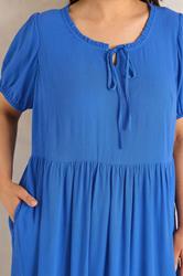 EVANS Plus Size Cobalt Blue Tiered Dress | Evans 4