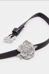  Silver Tone Floral Diamante Choker Necklace | Yours Clothing 2