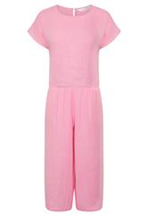 PixieGirl Petite Set Pink Cotton Cheesecloth Top & Cropped Trousers