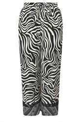 YOURS Plus Size Black & White Zebra Wide Leg Trousers | Yours Clothing 6