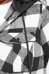 YOURS Plus Size Black Hooded Check Shirt | Yours Clothing 4