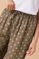 PixieGirl Petite Women's Brown Polka Dot Crepe Wide Leg Trousers | PixieGirl 4