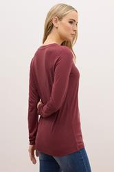 LTS PREMIUM Tall 2 PACK Burgundy Red & Green V-Neck Modal Tops | Long Tall Sally 5