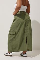 LIMITED COLLECTION Plus Size Khaki Green Cargo Maxi Skirt | Yours Clothing 2