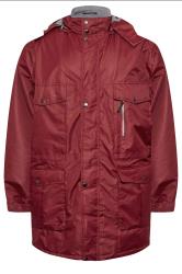 BadRhino Big & Tall Red Fleece Lined Hooded Coat