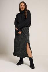 YOURS Plus Size Khaki Green Leopard Print Textured Tube Skirt | Yours Clothing 3
