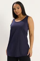 Navy Vest Top | Yours Clothing 3
