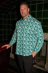 BadRhino Tailoring Big & Tall Green Premium Geometric Long Sleeve Shirt | BadRhino 3