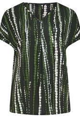 EVANS Plus Size Black & Khaki Tie Dye Swing Top | Evans 5