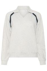 PixieGirl Petite Grey Marl Stripe Collar Sweatshirt | PixieGirl 5