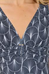 LTS Tall Women's Blue Fan Print Swimsuit | Long Tall Sally 5