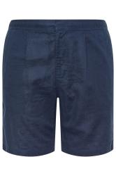 BadRhino Big & Tall Navy Blue Linen Shorts 5