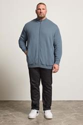 BadRhino Big & Tall Blue Knitted Borg Zip Up | BadRhino 2