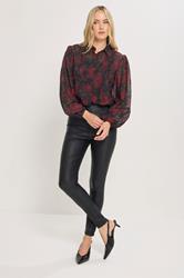 LTS Tall Red Rose Stud Trim Pintuck Shirt | Long Tall Sally 2