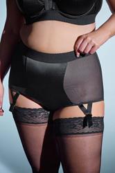 PLAYFUL PROMISES Black Candace Mesh Suspender Brief | Yours Clothing 3