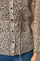 LTS Tall Women's Natural Brown Leopard Chiffon Shirt | Long Tall Sally 4