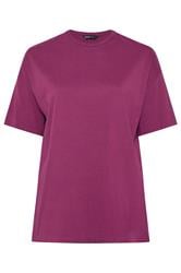 YOURS Curve Purple Side Split Longline T-Shirt