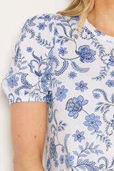 LTS Tall Women's White & Blue Floral Tiered Cotton Maxi Dress | Long Tall Sally 4