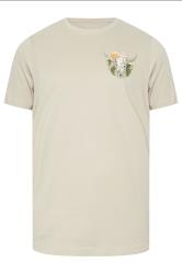 BadRhino Big & Tall Natural Brown Cow Skull Graphic T-Shirt | BadRhino 7