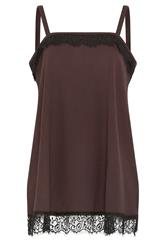 YOURS Curve Chocolate Brown Lace Vest Top