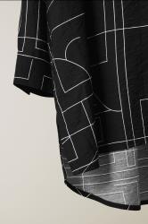EVANS Plus Size Black Linear Print Utility Pocket Shirt | Evans  7