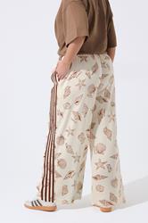 LIMITED COLLECTION Plus Size Nude Shell Print Wide Leg Trousers | Yours Clothing 5