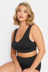 YOURS Plus Size Black Seamless Padded Non-Wired Bralette | Yours Clothing 3