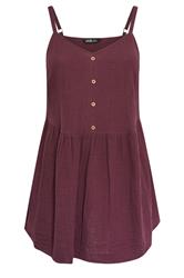YOURS Curve Purple Cheesecloth Sleeveless Top