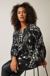 EVANS Plus Size Black Dogtooth Print Pintuck Blouse | Evans  3