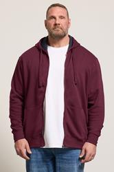 KAM Big & Tall Burgundy Zip Through Hoodie | BadRhino 3
